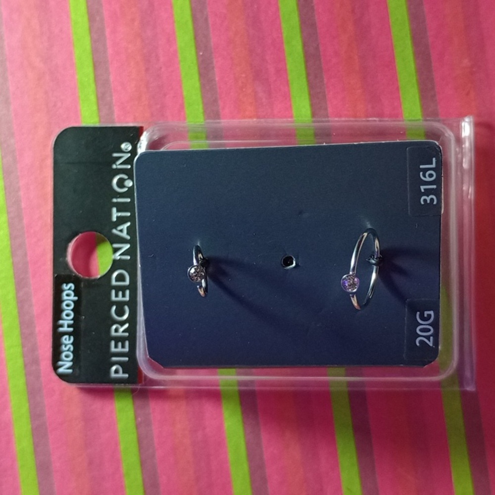 Spencer's Pierced Nation Rhinestone Nose Hoops